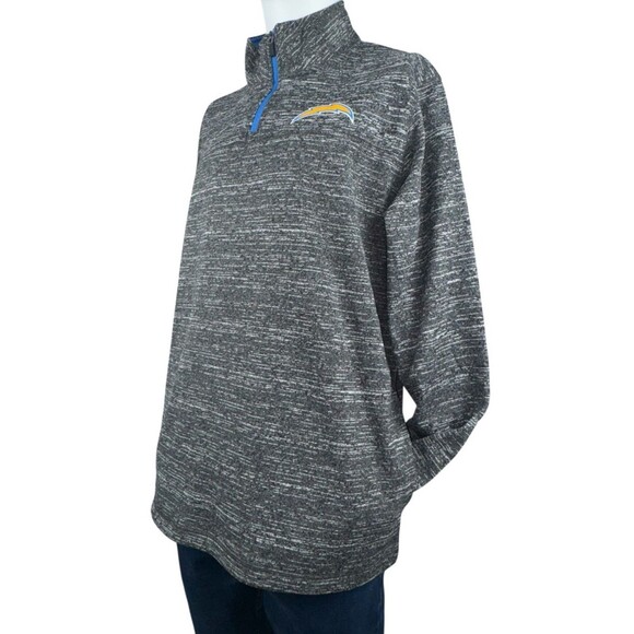 Los Angeles Chargers Mens X-Large Gray 1/4 Zip Pullover Sweater NFL San Diego XL - Picture 3 of 9